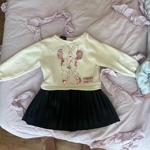 Zara Cream and Black Minnie Mouse Dress
